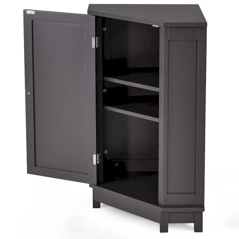 Meuble d'angle de salle de bain avec étagère réglable