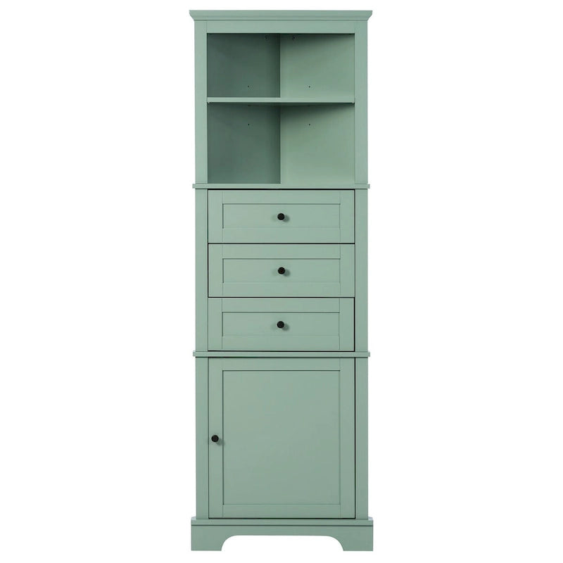 Meuble haut triangulaire avec 3 tiroirs et étagères réglables pour salle de bain, cuisine ou salon - 23,00 L * 13,40 l * 68,90 H