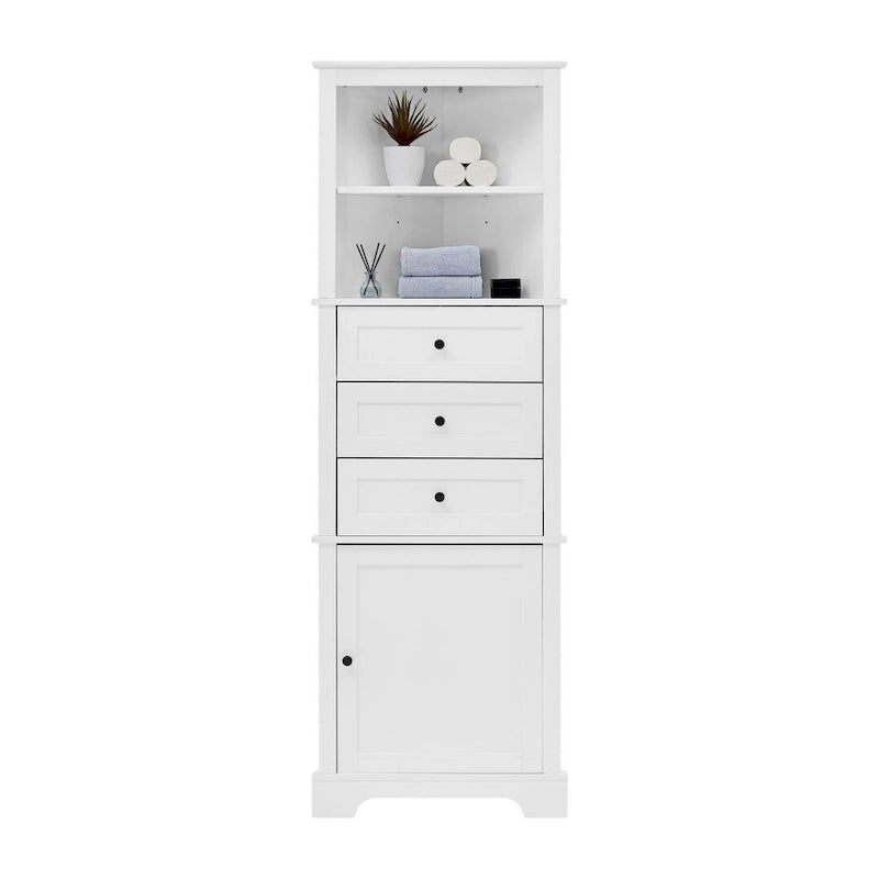 Meuble haut triangulaire avec 3 tiroirs et étagères réglables pour salle de bain, cuisine ou salon - 23,00 L * 13,40 l * 68,90 H