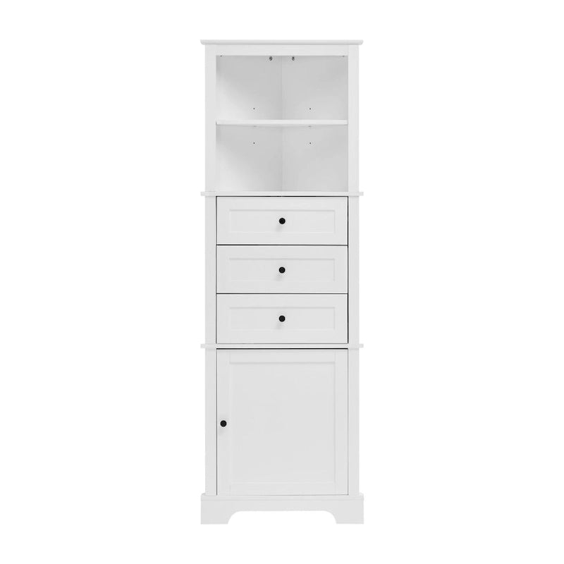 Meuble haut triangulaire avec 3 tiroirs et étagères réglables pour salle de bain, cuisine ou salon - 23,00 L * 13,40 l * 68,90 H