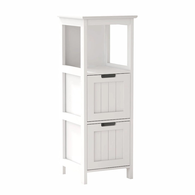 Meuble de salle de bain avec 2 tiroirs et 1 étagère de rangement