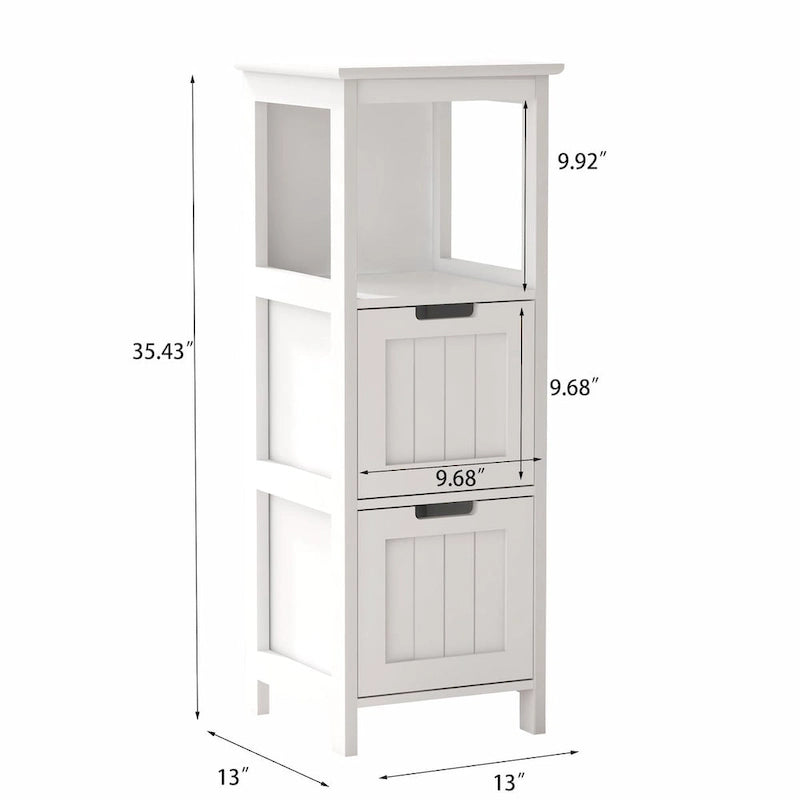 Meuble de salle de bain avec 2 tiroirs et 1 étagère de rangement