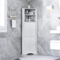 Meuble d'angle haut de salle de bain, meuble de rangement autonome avec portes et étagères réglables
