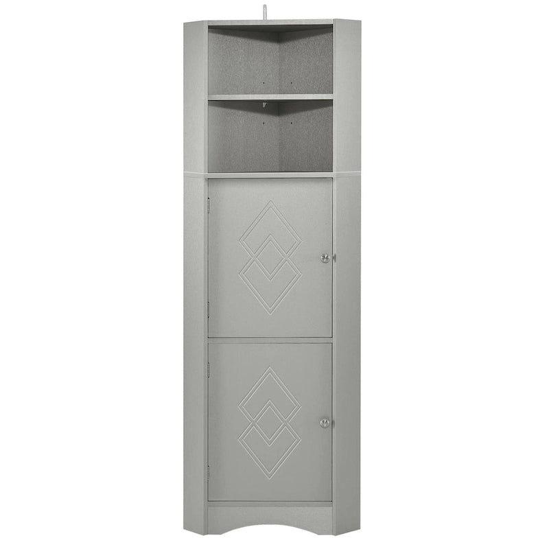 Meuble d'angle haut de salle de bain, meuble de rangement autonome avec portes et étagères réglables