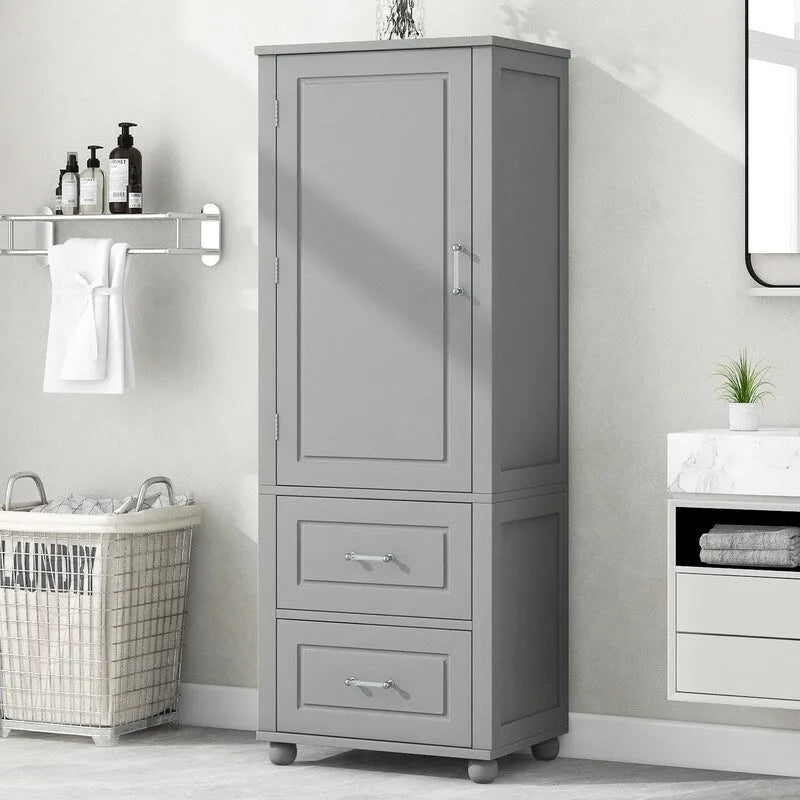 Meuble haut de rangement de salle de bain avec deux tiroirs et une étagère réglable