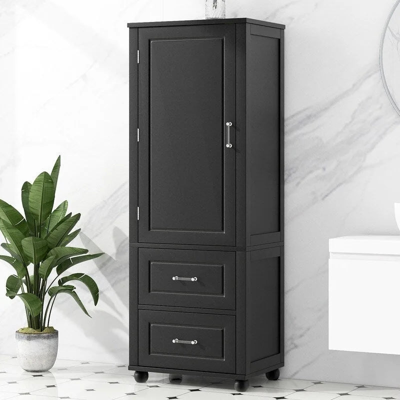 Meuble haut de rangement de salle de bain avec deux tiroirs et une étagère réglable